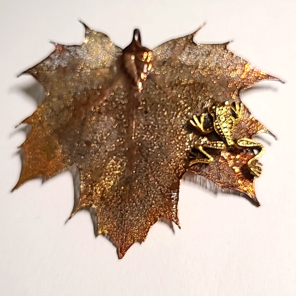 Brooch-Leaf with Frog